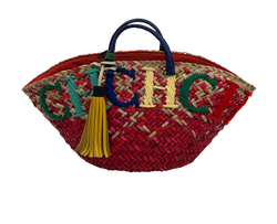 Capazo, Mimbre, Rojo, 3*